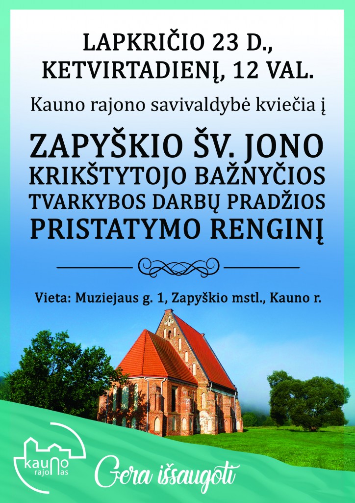 skelbimas_Zapyškio bažnyčios tvarkyba